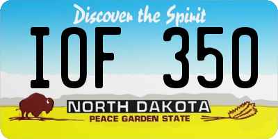 ND license plate IOF350