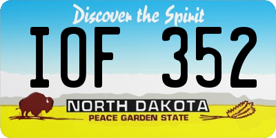 ND license plate IOF352