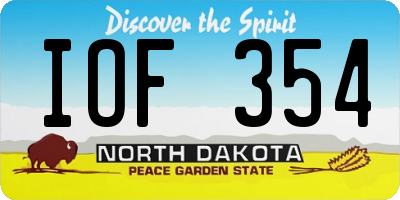 ND license plate IOF354