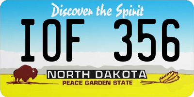 ND license plate IOF356