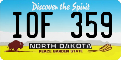 ND license plate IOF359