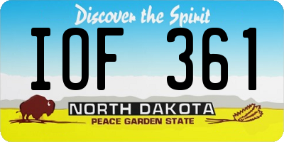 ND license plate IOF361