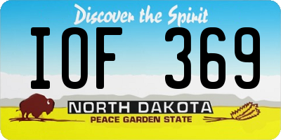 ND license plate IOF369