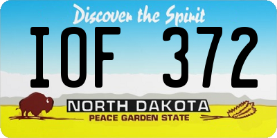 ND license plate IOF372