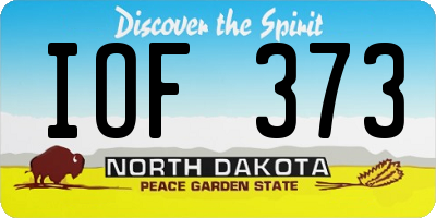 ND license plate IOF373
