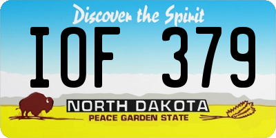 ND license plate IOF379