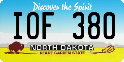 ND license plate IOF380