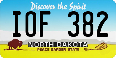 ND license plate IOF382