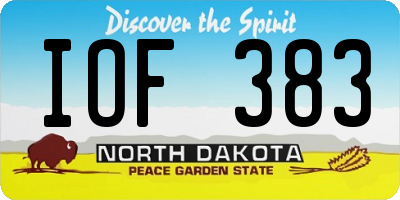 ND license plate IOF383