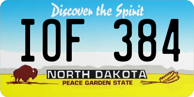 ND license plate IOF384