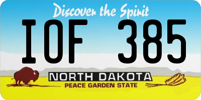 ND license plate IOF385