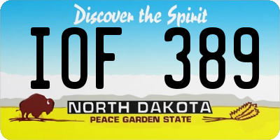 ND license plate IOF389
