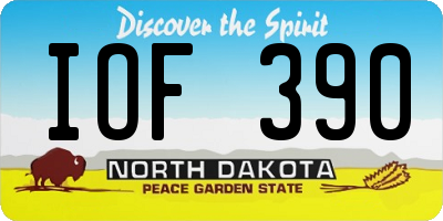 ND license plate IOF390