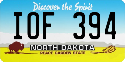 ND license plate IOF394