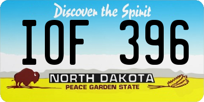 ND license plate IOF396