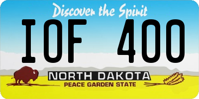ND license plate IOF400