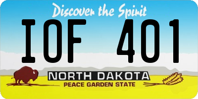 ND license plate IOF401