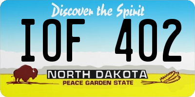 ND license plate IOF402