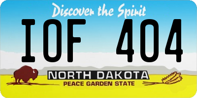 ND license plate IOF404