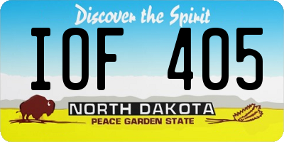 ND license plate IOF405
