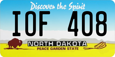 ND license plate IOF408
