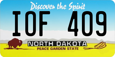 ND license plate IOF409