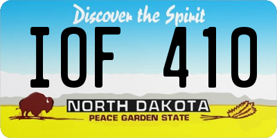 ND license plate IOF410