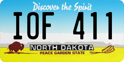 ND license plate IOF411