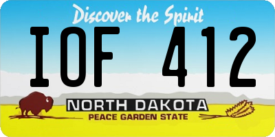 ND license plate IOF412