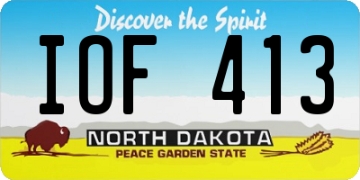 ND license plate IOF413