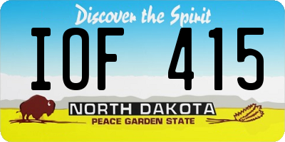 ND license plate IOF415