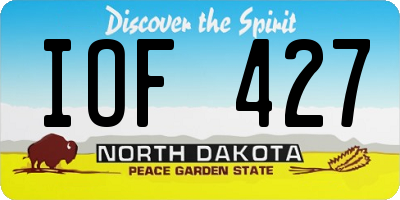 ND license plate IOF427