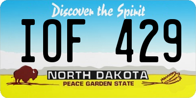 ND license plate IOF429
