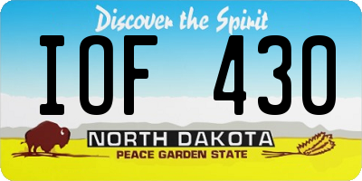 ND license plate IOF430
