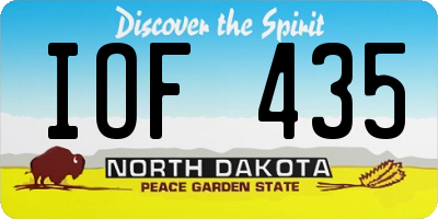 ND license plate IOF435