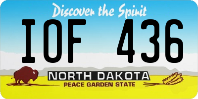 ND license plate IOF436