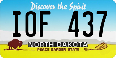 ND license plate IOF437