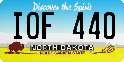 ND license plate IOF440