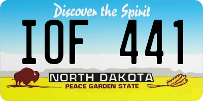 ND license plate IOF441