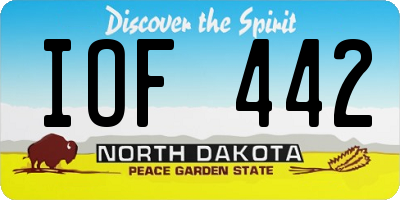 ND license plate IOF442