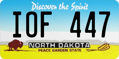 ND license plate IOF447