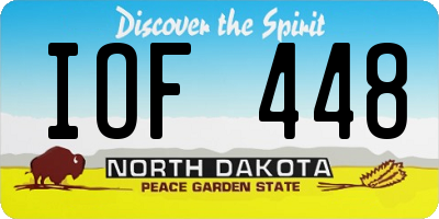 ND license plate IOF448
