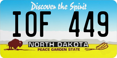 ND license plate IOF449