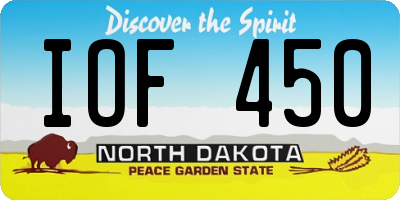 ND license plate IOF450