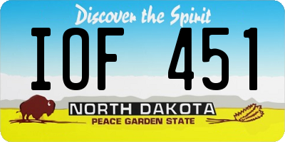 ND license plate IOF451