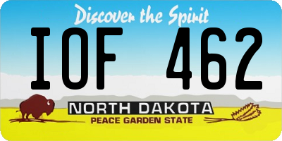 ND license plate IOF462