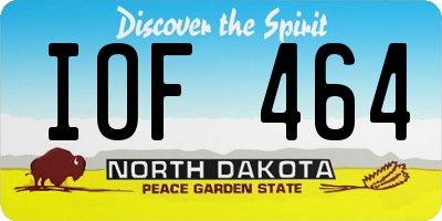 ND license plate IOF464