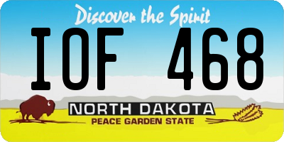 ND license plate IOF468