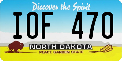 ND license plate IOF470