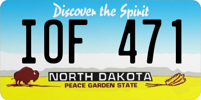 ND license plate IOF471